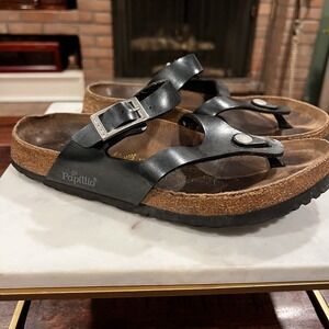 Papillio by Birkenstock Slip On Leather Adjustable Comfort Sandals  W‎ Size 8